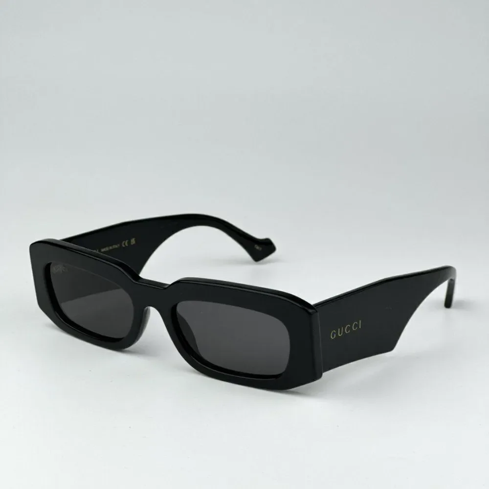 NEW Gucci GG1426S 001 Black Grey Unisex Rectangle Sunglasses GG 1426S